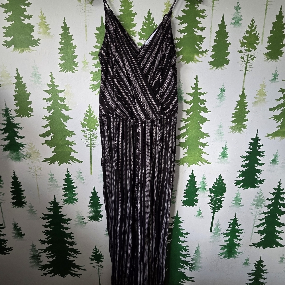 Sullivan Black and White Striped Jumpsuit.